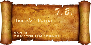 Thurzó Barna névjegykártya