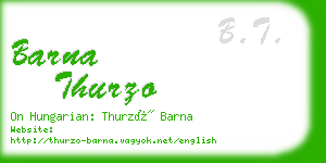 barna thurzo business card